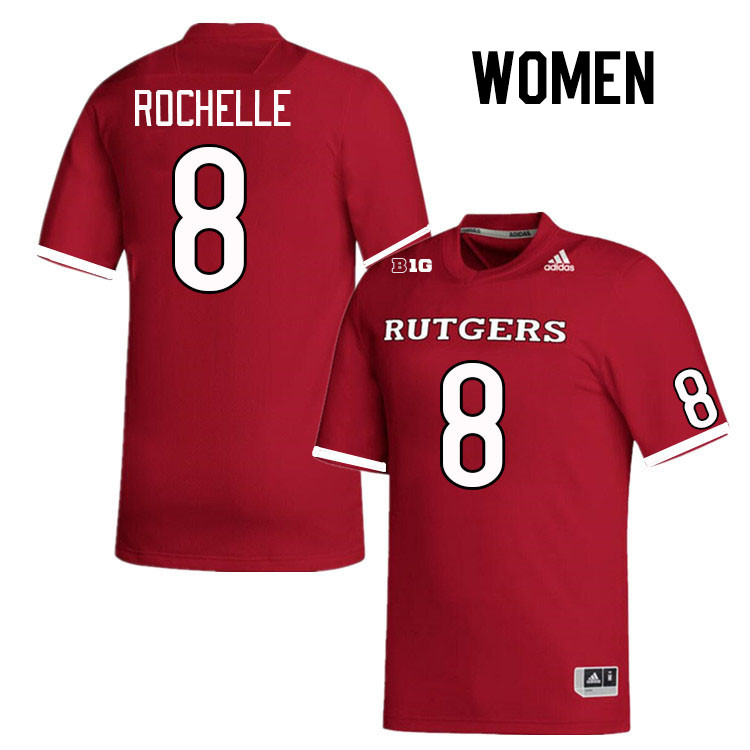 Women #8 Rashad Rochelle Rutgers Scarlet Knights College Football Jerseys Stitched Sale-Scarlet